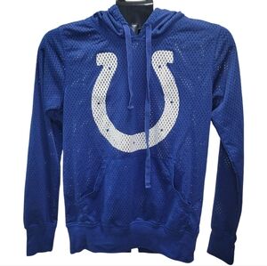 Women's NFL Team Apparel Indianapolis Colts Longleeve Mesh Jersey Hoodie Small